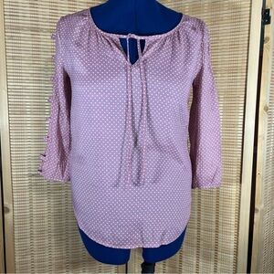 Fred David Pink Polka Dot Women's Blouse, Size: Small